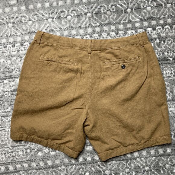Banana Republic Linen Blend Shorts Men's 35 Tan 7" Inseam Pockets Chino - Picture 7 of 8